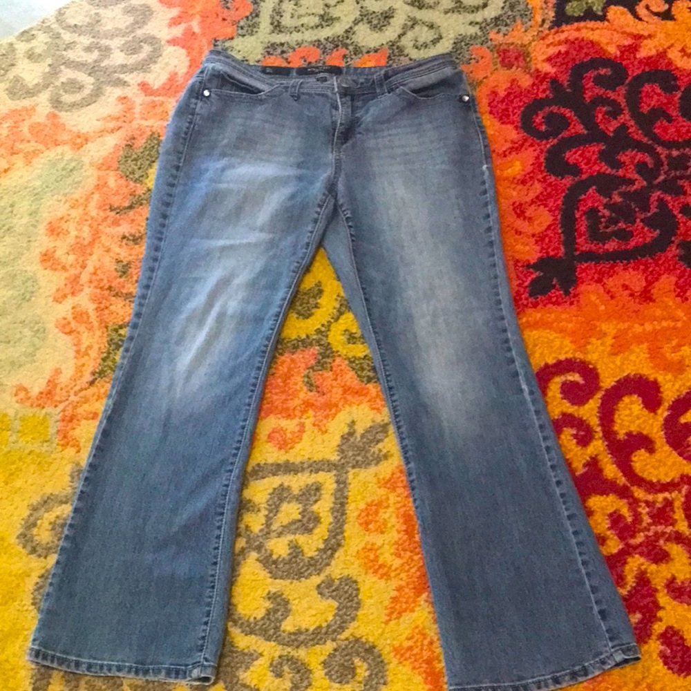 Women's Nine West Blue Bootcut Bling jeans sz 12